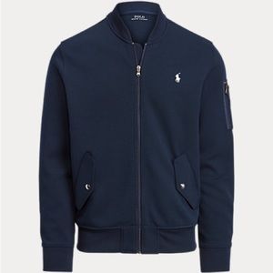 Polo Ralph Lauren Double-Knit Bomber Jacket, XL, Aviator Navy